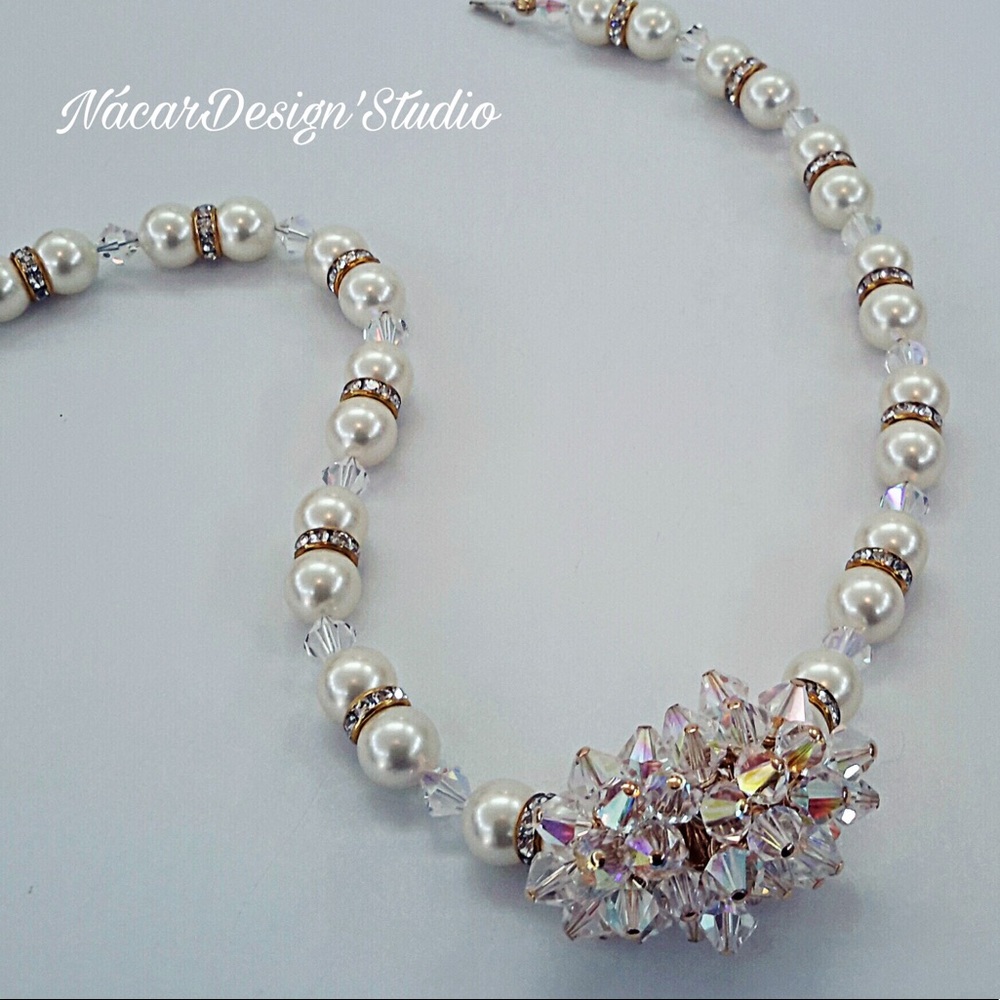NWT Pearl Statement Necklace Set